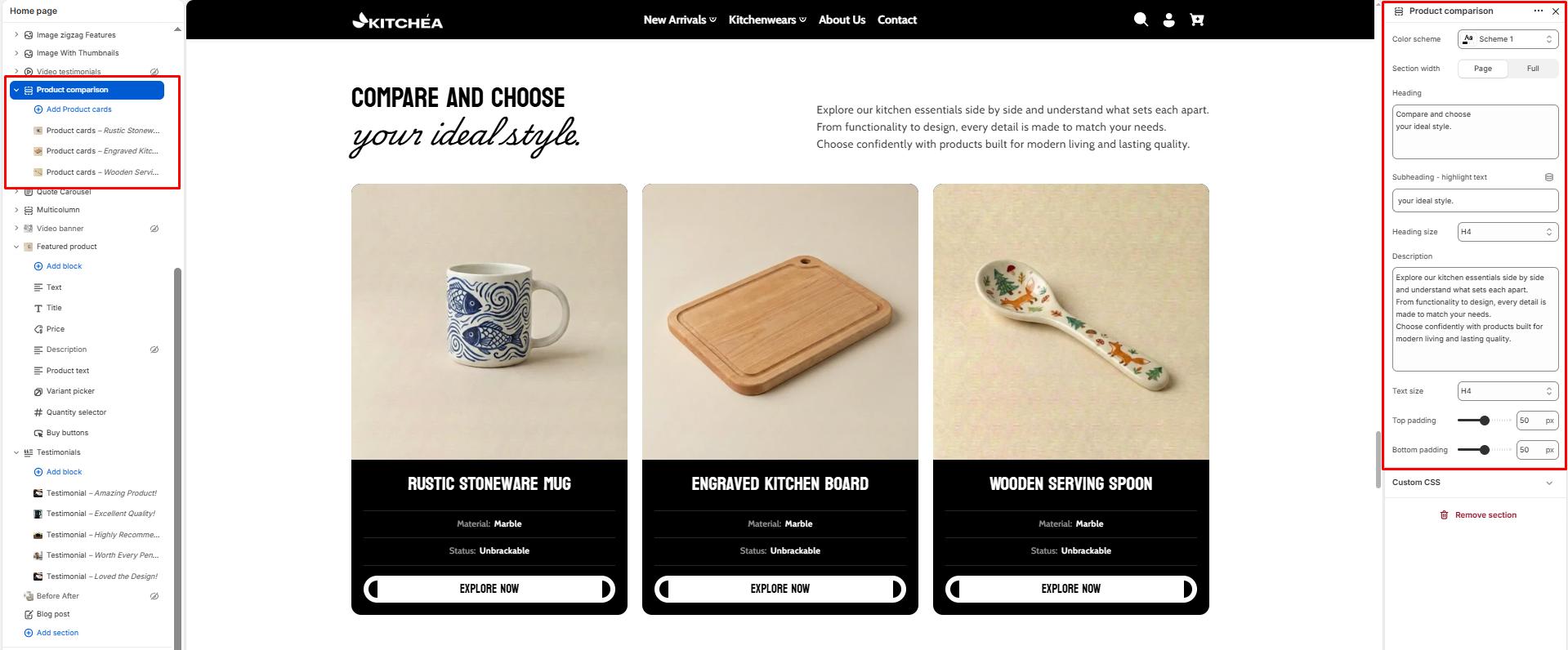 kitchea-product-compare